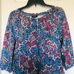 Chaps 3/4 blouse/size medium